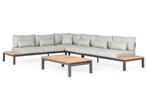 Suns Enzo hoekbank XL soft grey teak SALE |, Ophalen of Verzenden, Nieuw
