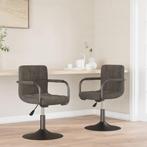 vidaXL Eetkamerstoelen draaibaar 2 st fluweel donkergrijs, Huis en Inrichting, Stoelen, Verzenden, Nieuw, Grijs