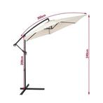 2dekans | Kingsleeve Zweefparasol - Ø300cm UV bescherming, Tuin en Terras, Parasols, Ophalen of Verzenden, Zo goed als nieuw