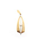 Bicolor gouden hanger met parel (witgoud, sierlijk), Ophalen of Verzenden, Gebruikt, Goud, Overige merken