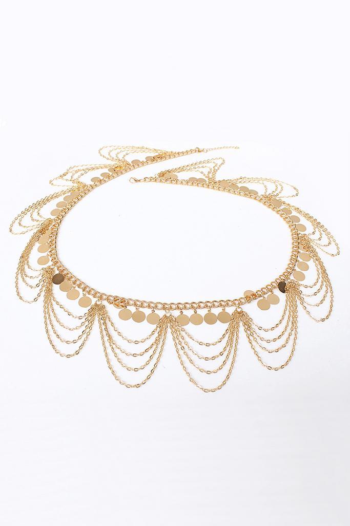 Buikketting Goud Buikriem Gouden Buik Ketting Muntjes Belly, Sieraden, Tassen en Uiterlijk, Kettingen, Goud, Nieuw, Verstelbaar