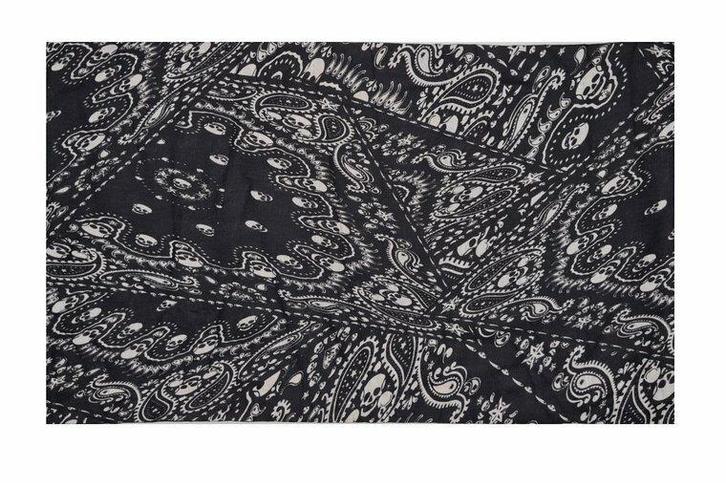 Haarband multifunctioneel - Schedel patroon 45x25cm - Zwart, Sieraden, Tassen en Uiterlijk, Uiterlijk | Haarverzorging