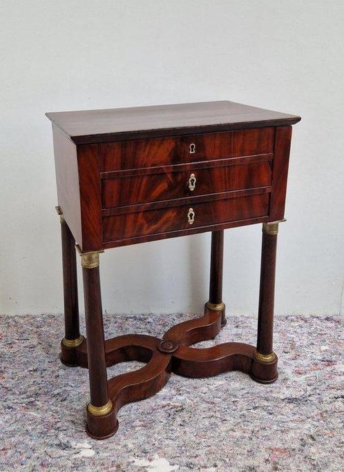 Empire Travailleuse - Trumeau - Bijzettafel - Brons,, Antiek en Kunst, Antiek | Meubels | Stoelen en Banken