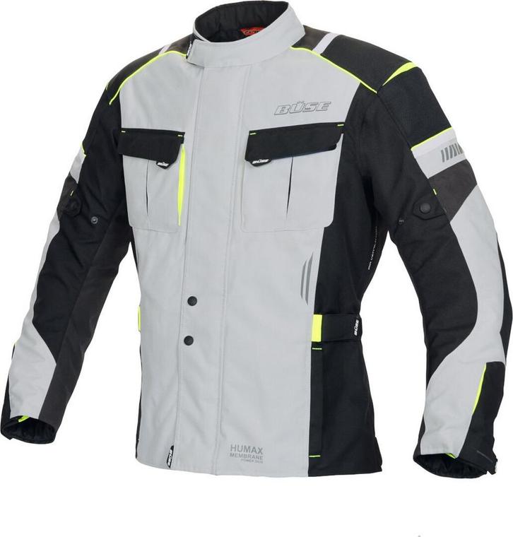 Büse Breno Pro Zwart Lichtgrijs Textiel Jas, Motoren, Kleding | Motorkleding, Heren, Nieuw met kaartje, Jas | textiel, Verzenden