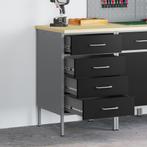 vidaXL Werkbank Zwart en grijs 50 x 55 x 85 cm Poedergecoat, Verzenden, Nieuw