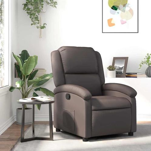Verstelbare Leren Fauteuil Donkerbruin | retourdeal | 35%..., Huis en Inrichting, Fauteuils, 50 tot 75 cm, 125 tot 150 cm, Nieuw