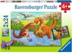 Spelende Dinos Puzzel (2x24 stukjes) | Ravensburger -, Kinderen en Baby's, Speelgoed | Kinderpuzzels, Nieuw, Verzenden