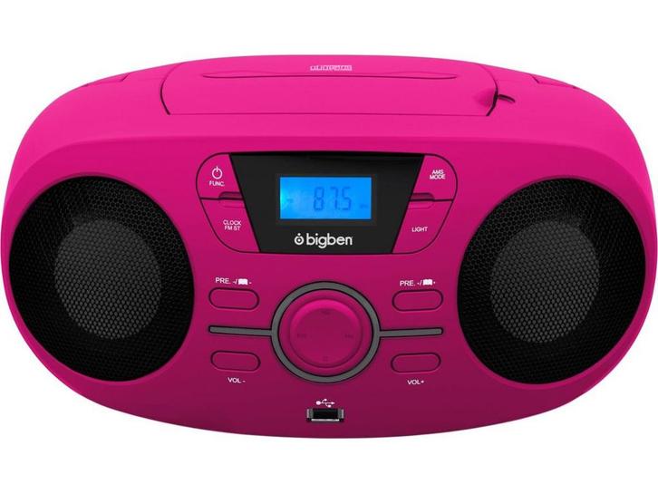 Bigben CD61 - Radio CD speler - USB - Roze, Audio, Tv en Foto, Televisies, Nieuw, Verzenden