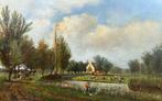 Hollandse School (XIX) - Landschap met drukte, Antiek en Kunst