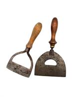Snijder (2) - Antieke voedselhakkel - Hout, Messing, IJzer, Antiek en Kunst