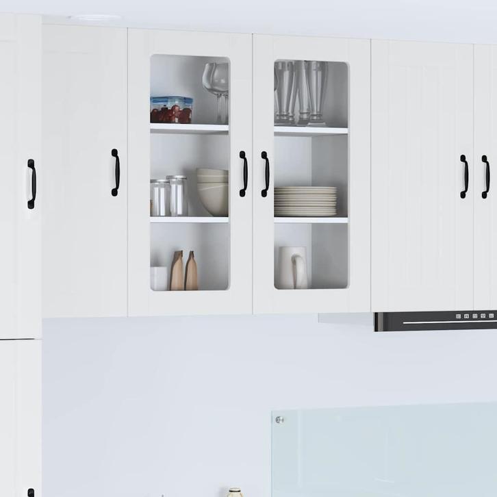 vidaXL Keukenkast aan de muur met plank Hoogglans wit 80 x, Huis en Inrichting, Keuken | Keukenelementen, Wit, Nieuw, Verzenden