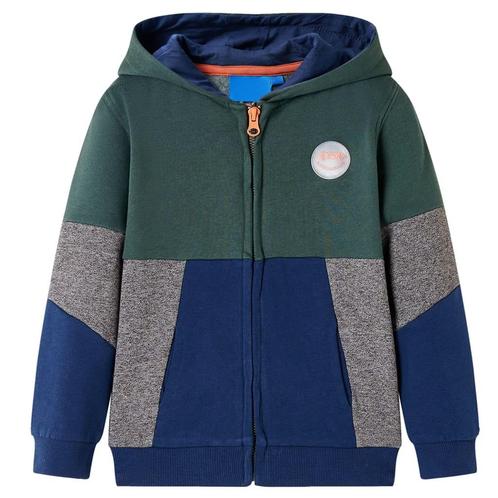 vidaXL Kindervest met capuchon en rits 104 donkergroen, Kinderen en Baby's, Kinderkleding | Overige, Nieuw, Verzenden