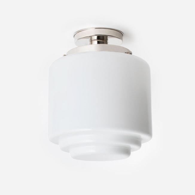 Art Deco plafondlamp getrapte cilinder, Huis en Inrichting, Lampen | Plafondlampen, Nieuw, Glas, Metaal, Ophalen of Verzenden