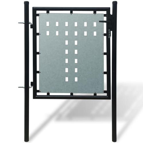 vidaXL Poort enkel 100x125 cm zwart, Tuin en Terras, Tuinpoorten, Nieuw, Verzenden
