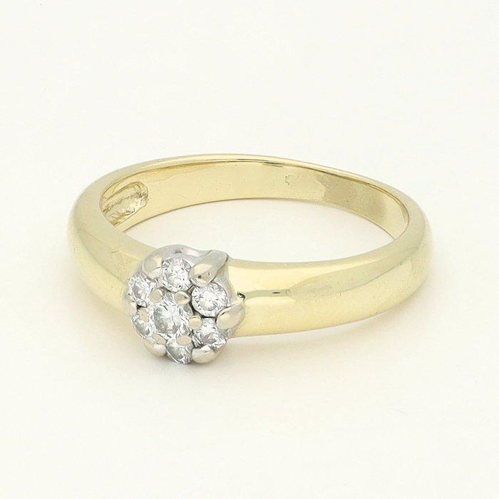 Ring - 14 karaat Geel goud Diamant (Natuurlijk), Sieraden, Tassen en Uiterlijk, Ringen