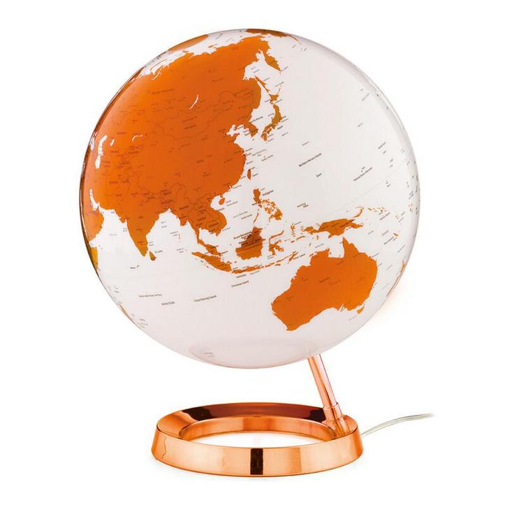 Design wereldbol Licht en Kleur Oranje 30cm, Huis en Inrichting, Woonaccessoires | Wereldbollen, Nieuw, Verlicht, Verzenden