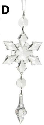 Hanger sneeuwvlok acryl d – 16 cm per stuk decoratie voor, Ophalen of Verzenden, Nieuw