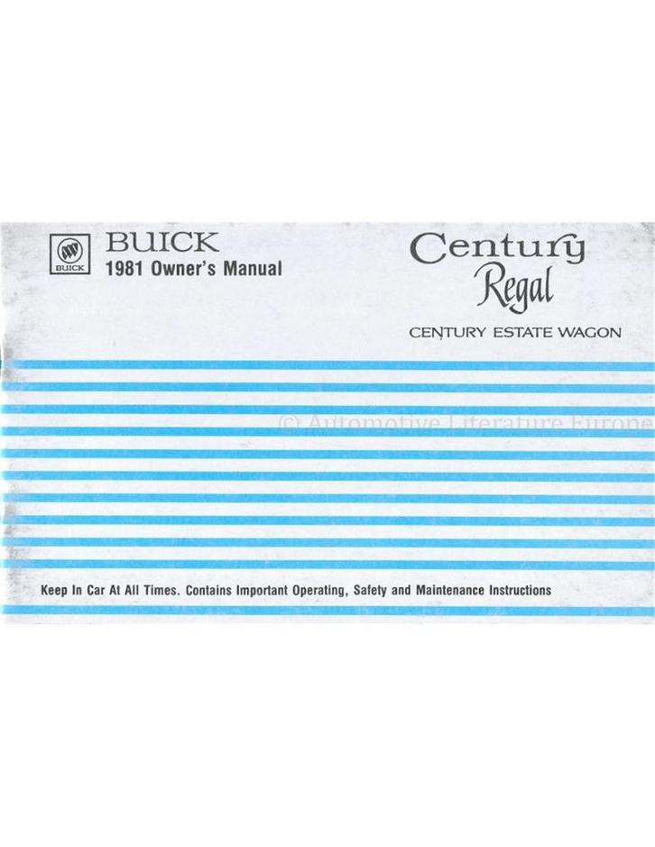1981 BUICK CENTURY | REGAL | CENTURY ESTATE WAGON, Auto diversen, Handleidingen en Instructieboekjes