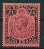 Bermuda 1918 - Koning George, 1 pond op rood papier -, Gestempeld