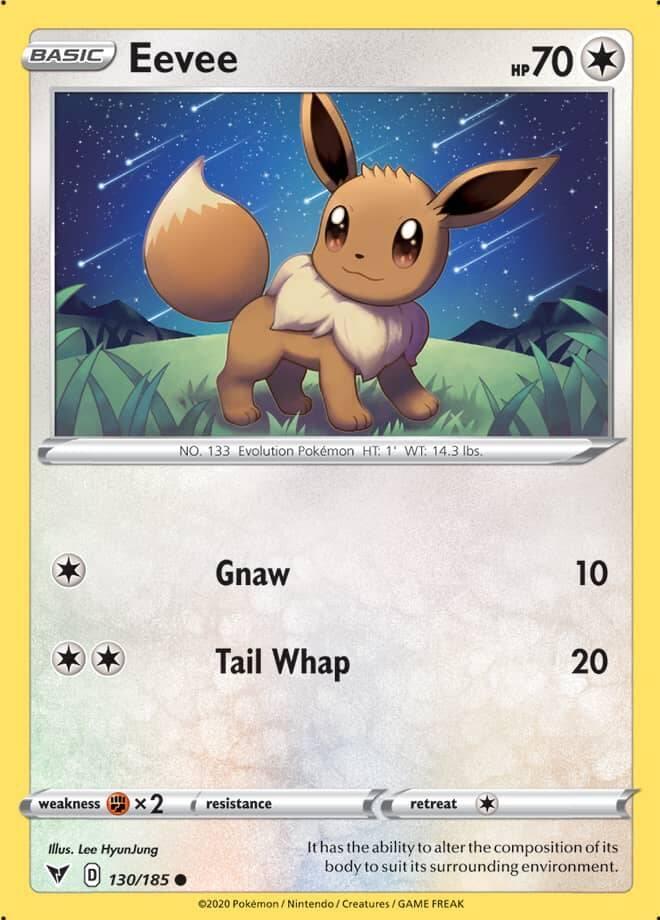 Eevee 130/185 Vivid Voltage, Hobby en Vrije tijd, Verzamelkaartspellen | Pokémon, Losse kaart, Nieuw, Foil, Ophalen of Verzenden