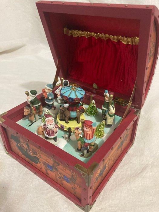 (3) Splendide boite à musique de Noel Rouge , décors animé -, Antiek en Kunst, Curiosa en Brocante