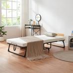 Opklapbed Lustendi 90x200 cm met matras zwart eiken en wit [, Verzenden, Nieuw
