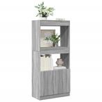 vidaXL Hoge kast 63x33x140 cm bewerkt hout grijs sonoma, Verzenden, Nieuw, Overige houtsoorten
