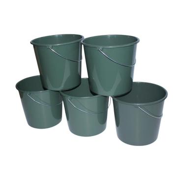 Emmers - Huishoudemmers - 10 liter - Set van 5 stuks - Met beschikbaar voor biedingen