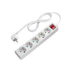 Stekkerdoos 5-voudig met schakelaar - Wit - 1,5 Meter kabel, Ophalen of Verzenden, Nieuw, Kabel of Snoer