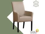 Leren eetkamerstoel Just met armleuning - Toledo Khaki, Huis en Inrichting, Stoelen, Bruin, Bohemian, Eigentijds, Klassiek, Retro, Romantisch, Scandinavisch