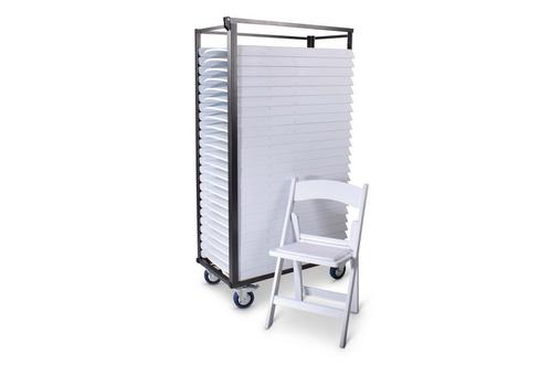 Supercombi | 26x Wedding chair Wit + Trolley, Huis en Inrichting, Stoelen, Nieuw, Kunststof, Ophalen of Verzenden