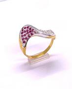 Zonder Minimumprijs - Cocktailring - 9 kt. Geel goud, Zilver