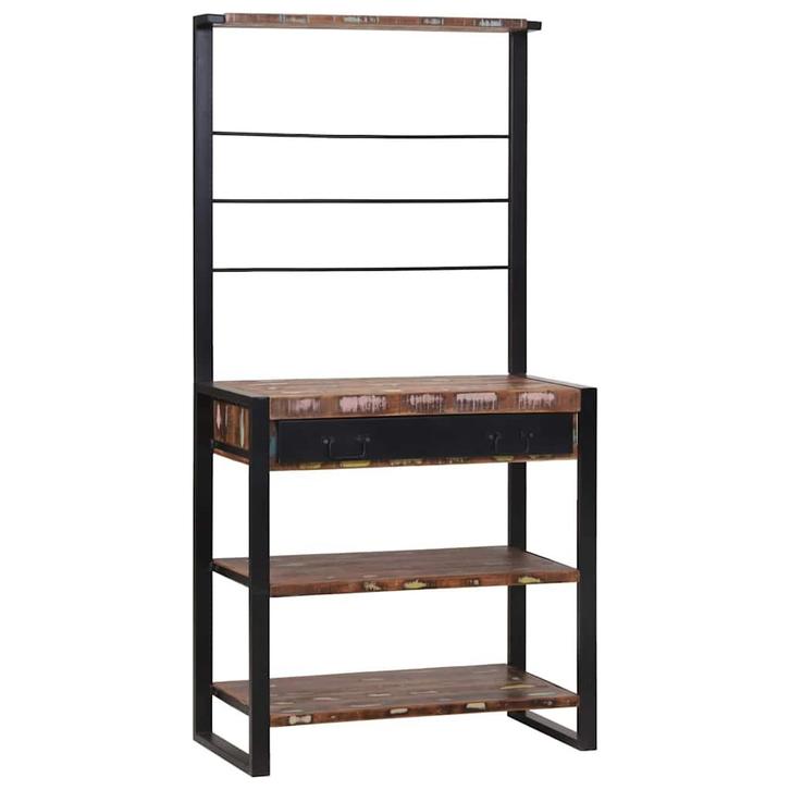 vidaXL Keukenrek Multikleur 80 x 40 x 160 cm Massief, Huis en Inrichting, Keuken | Keukenbenodigdheden, Nieuw, Verzenden