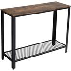 Hoppa! LNT80X Bijzettafel zwart 101,5x35x80cm van 48 naar 39, Huis en Inrichting, Tafels | Bijzettafels, Ophalen of Verzenden