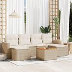 vidaXL 7-delige Loungeset met kussens poly rattan beige, Tuin en Terras, Tuinsets en Loungesets, Verzenden, Nieuw, Rotan, Loungeset