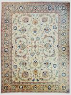 Groot perzisch Tapijt Kashan 385x300 wollen vloerkleed iran, Huis en Inrichting, Stoffering | Tapijten en Kleden, Blauw, Ophalen of Verzenden