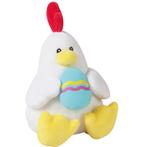 Pluche witte kip knuffel met paasei 16 cm - Knuffel kippen, Kinderen en Baby's, Speelgoed | Knuffels en Pluche, Nieuw, Verzenden