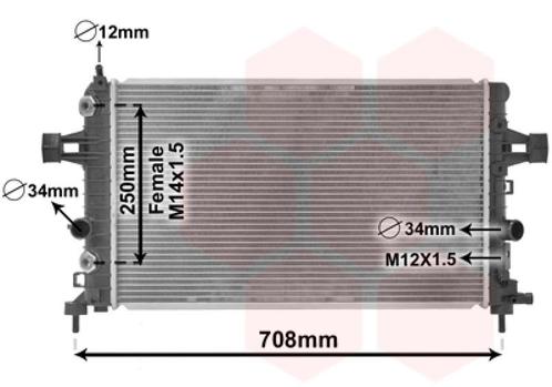 RADIATOR VOOR OPEL ASTRA H A04 2003-2007 1300285, Auto-onderdelen, Airco en Verwarming, Nieuw, Ophalen of Verzenden