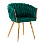 Stoel Fluweel Groen 4Rico QS-GW06G (Diverse stoelen), Huis en Inrichting, Stoelen, Verzenden, Nieuw