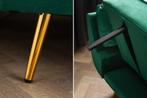 Retro slaapbank BOUTIQUE 215cm smaragdgroen fluweel 3 zits, Huis en Inrichting, Slaapkamer | Slaapbanken, Ophalen of Verzenden