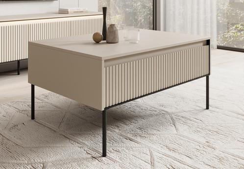 Meubella Salontafel Timoteo beige 100cm, Huis en Inrichting, Tafels | Salontafels, 100 tot 150 cm, Nieuw, 50 tot 75 cm, 50 tot 100 cm