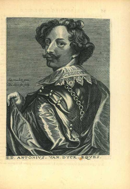 Portrait of Anthony van Dyck, Antiek en Kunst, Kunst | Etsen en Gravures