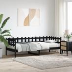 vidaXL Slaapbank 90x200 cm massief grenenhout zwart, 90 cm, Eenpersoons, Verzenden, Zwart