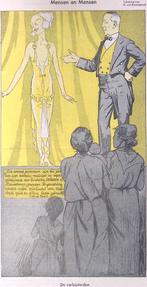 Spotprent over mode in tijden van recessie (lijst optie), Antiek en Kunst, Verzenden