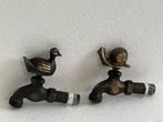 Figuur - Tuin waterkraan met eend en slak (2) - Brons /