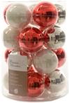 Glas Kerstballen Mix (6cm) Box 20 Stuks Rood-Witte Mix