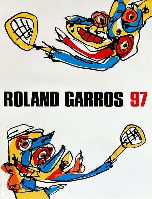 Antonio Saura - Originalplakat - Roland Garros 1997, Antiek en Kunst, Kunst | Tekeningen en Foto's