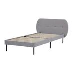 Gestoffeerd bed Porvoo met bedbodem 90x200 cm grijs [en.casa, Verzenden, Nieuw