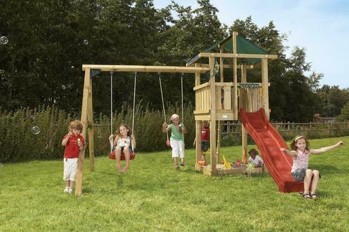 Jungle Gym Hut, compleet met gezaagd houtpakket,glijbaan, Kinderen en Baby's, Speelgoed | Buiten | Speeltoestellen, Nieuw, Aanbouwonderdeel