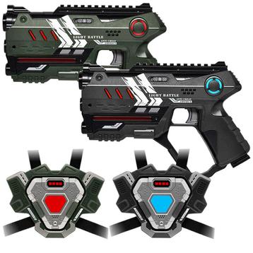 Light Battle Connect Laserguns + 2 Vesten - Groen/Grijs beschikbaar voor biedingen